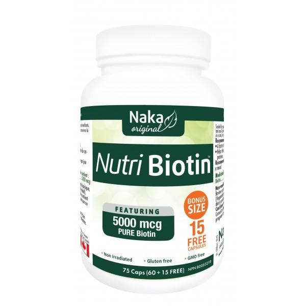 Nutri Biotin 5000mcg 75 Capsules Naka