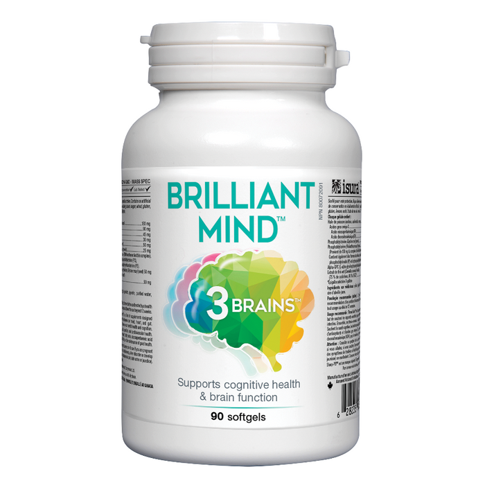Brilliant Mind Cognitive Health 90 Softgels 3 Brains