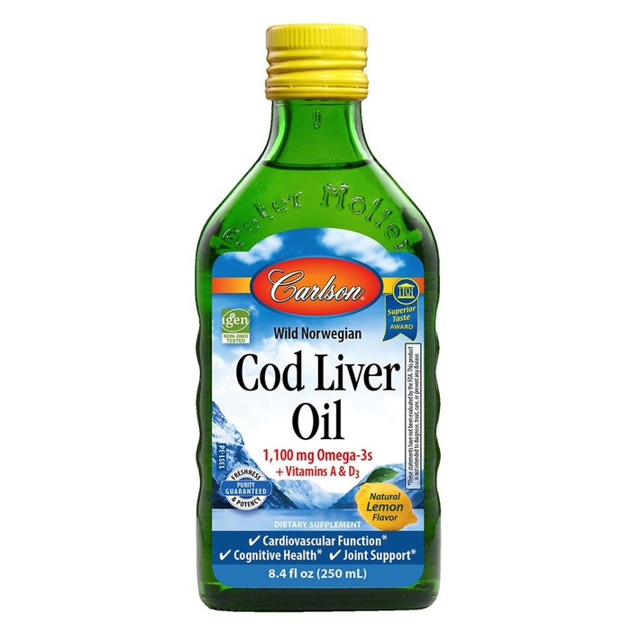Cod Liver Oil 250ml Natural Lemon Flavour Carlson