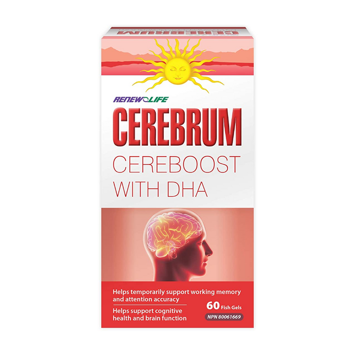 Cerebrum Cereboost with DHA 30 Fish Gels Renew Life
