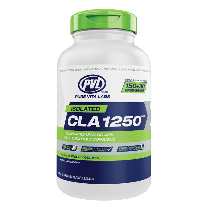 CLA 1250 Bonus Size 180 Softgels Pure Vita Labs