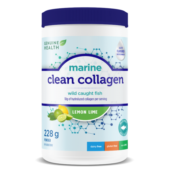 Clean Collagen Marine Sourced 228g Powder Lemon Lime Genuine Health