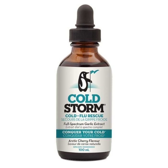 Cold Storm Cold + Flu Rescue 100ml Garlic Extract Arctic Cherry Flavour