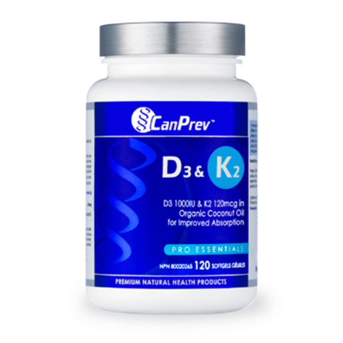 D3 & K2 Vitamins 120 Capsules CanPrev