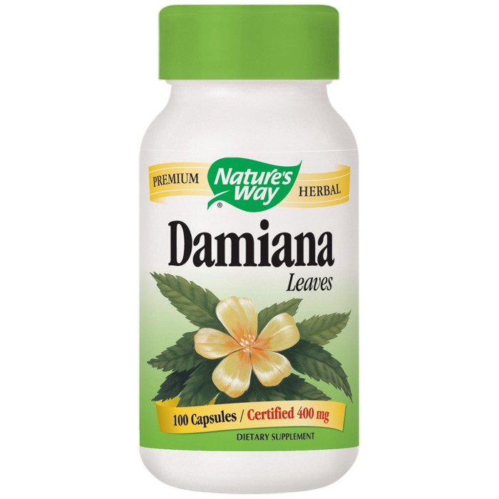 Damiana Leaves 400mg 100 Capsules Nature's Way