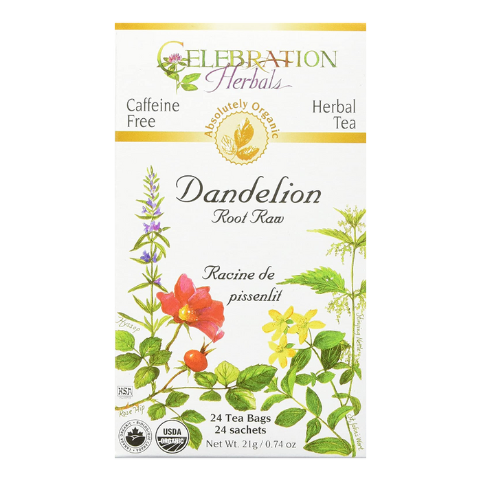 Dandelion Root Raw Herbal Tea 24 Tea Bags Celebration Herbals
