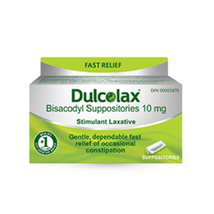 Dulcolax Bisacodyl Suppositories 10mg Laxative 6 Suppositories