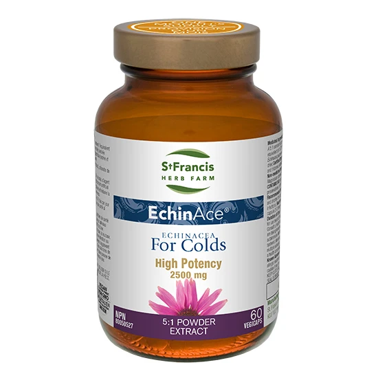 EchinAce Echinacea For Colds High Potency 60 Vegicaps St. Francis Herb Farm