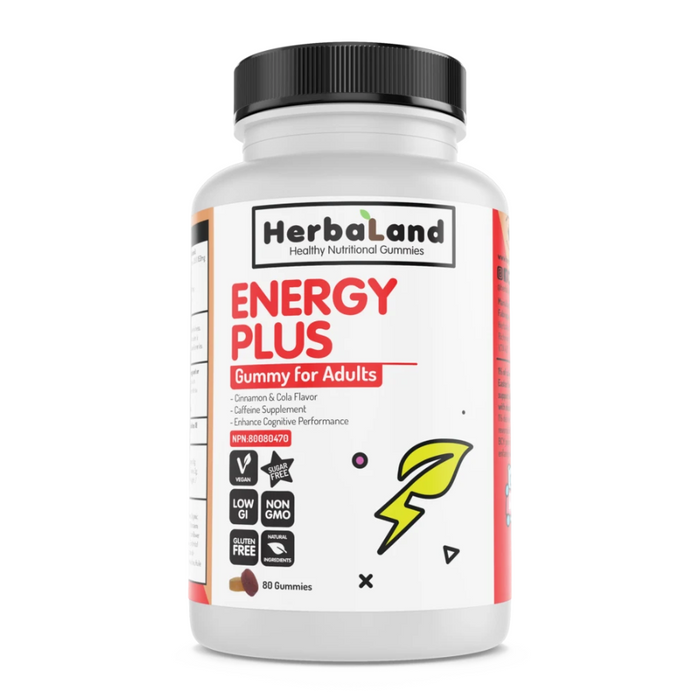 Energy Plus Gummies for Adults 80 Gummies HerbaLand