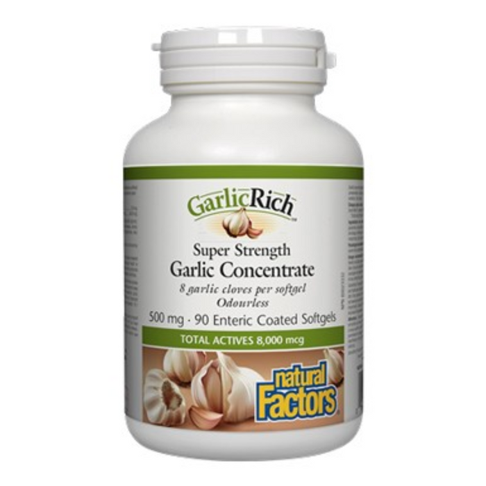GarlicRich Super Strength Garlic Concentrate 500mg 90 Softgels Natural Factors