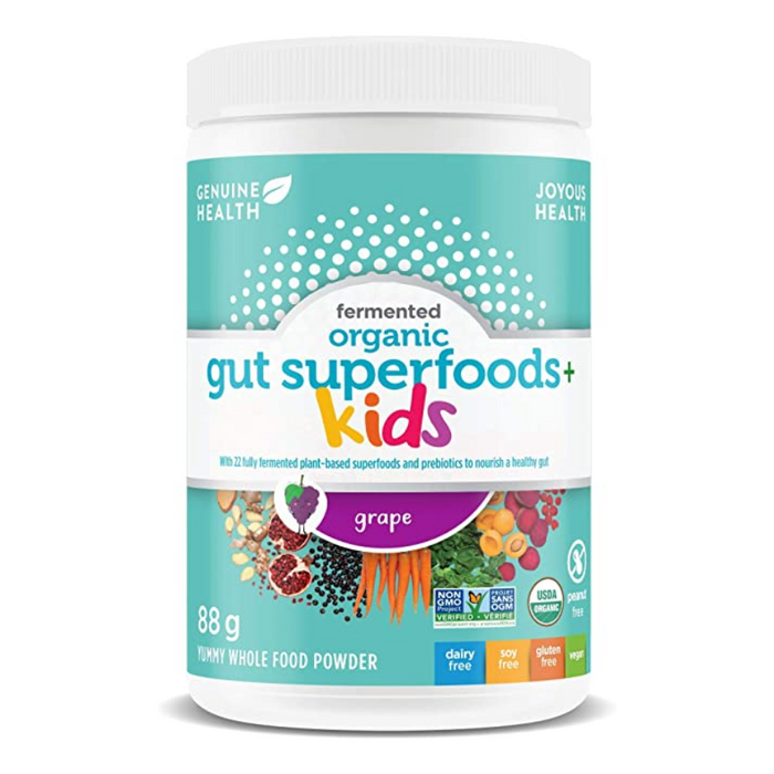 Fermented Organic Gut Superfoods+ for Kids Grape Flavour Genuine Health