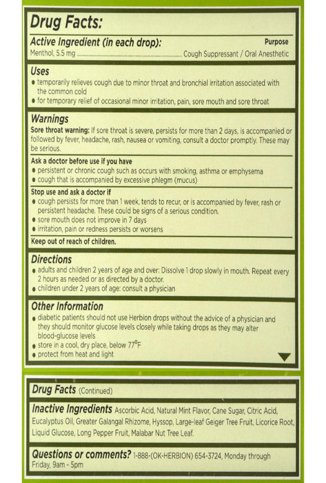 Natural Cough Lozenges 18 Pack Herbion Naturals