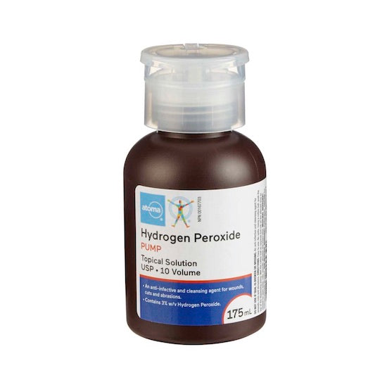 Hydrogen Peroxide 3% USP Volume 10 175ml Pump Bottle Atoma