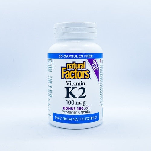 Natural Factors Vitamin K2 100mcg Bonus Size 180 Caps