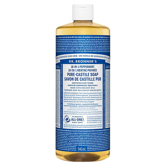 Dr. Bronner’s 18-in-1 Peppermint Pure Castile Soap