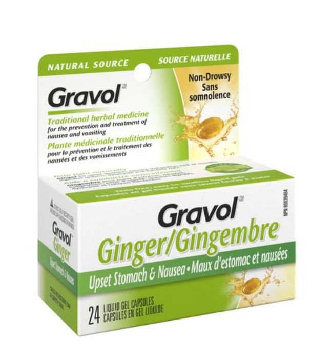 Ginger Gravol 24 Liquid Gel Capsules