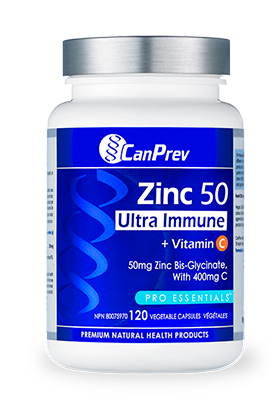 CanPrev Zinc Immune + Vitamin C 50mg 120 Capsules