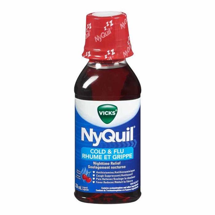 Vicks Nyquil Liquid for Cold and Flu - Cherry - 354mL