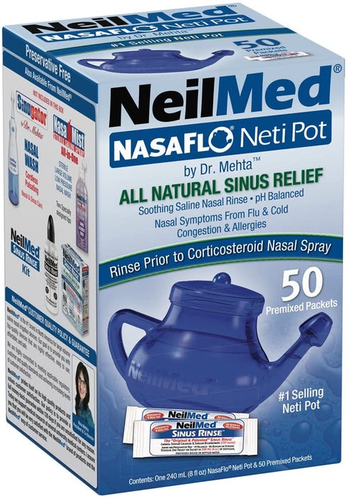 NeilMed Nasaflo Neti Pot, 50 Count