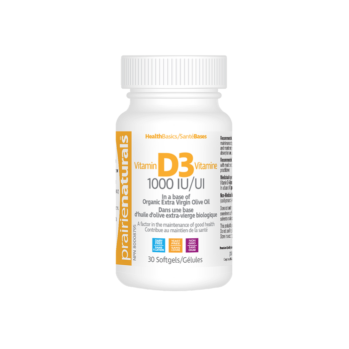 Prairie Naturals Vitamin D3 1000IU 500 Softgels