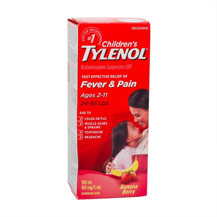 Children’s Tylenol Fever & Pain Banana Berry Flavour 100ml