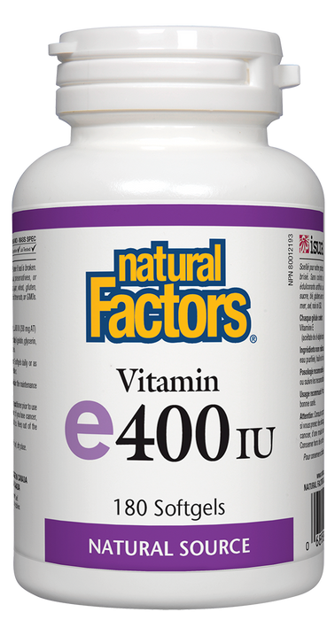 Natural Factors Vitamin e400IU 90 Softgels