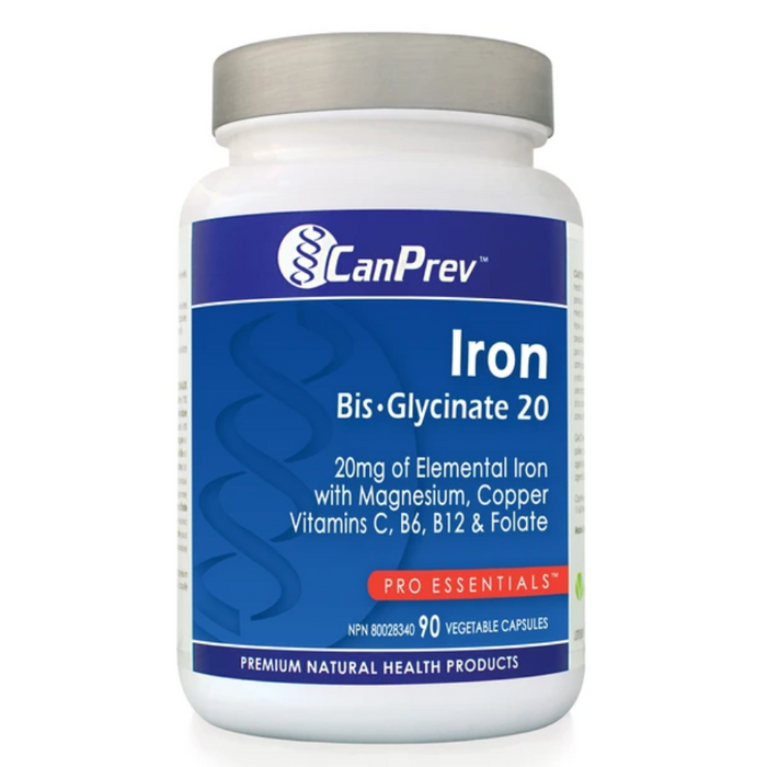 Iron Bis-Glycinate 20 90 Capsules CanPrev