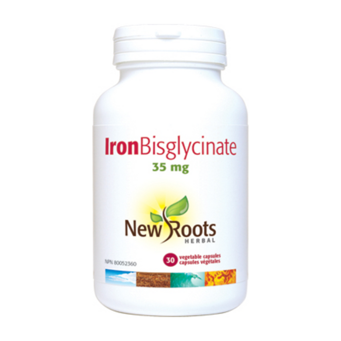 Iron Bisglycinate 35mg 30 Capsules New Roots Herbal