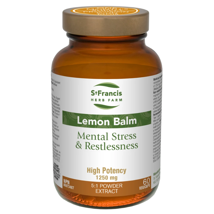Lemon Balm Mental Stress & Restlessness 1250mg 60 Capsules St. Francis Herb Farm