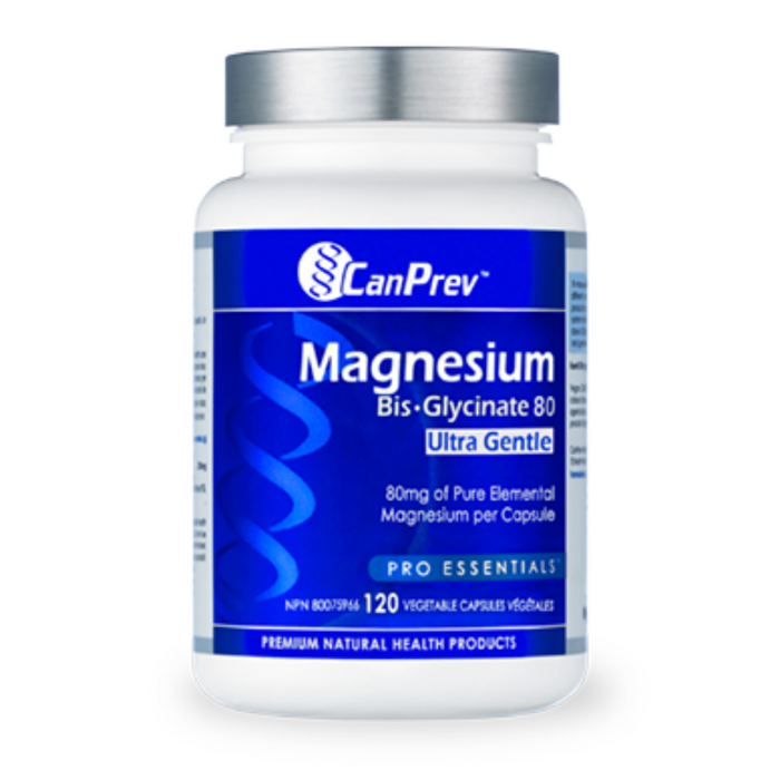 Magnesium Bis-Glycinate Ultra Gentle 80mg 120 Capsules CanPrev