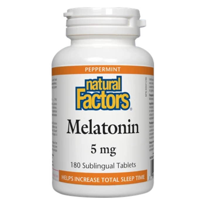 Melatonin 5mg Peppermint Sublingual Tablets Natural Factors