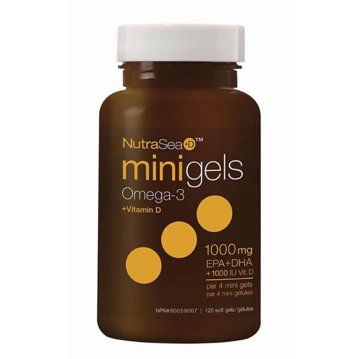 NutraSea Omega-3 + Vitamin D Minigels 120 Soft Gels