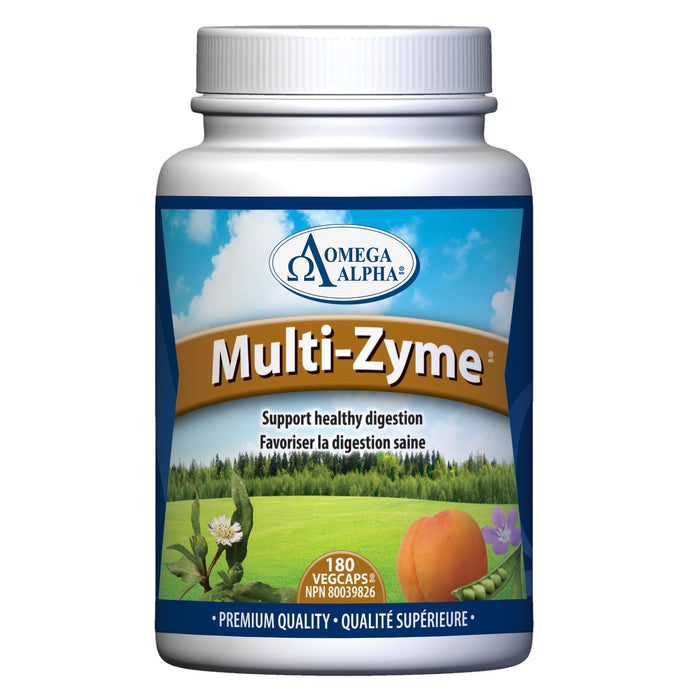 Multi Zyme 180 Capsules Digestive Enzyme Omega Alpha