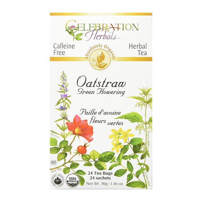 Oatstraw Green Flowering Herbal Tea 24 Tea Bags Celebration Herbals