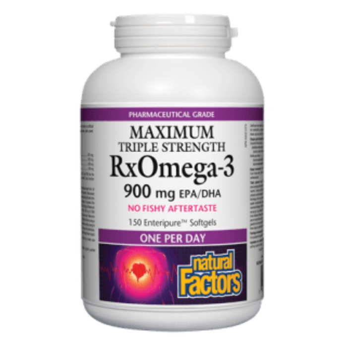Triple Strength RxOmega-3 900mg EPA/DHA 150 Softgels Natural Factors