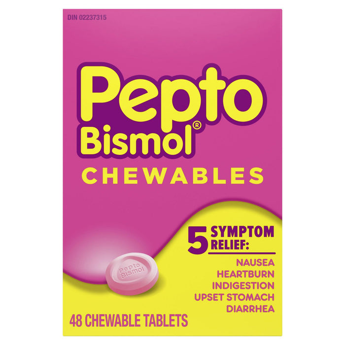 Pepto Bismol 5 Symptom Relief 48 Chewable Tablets