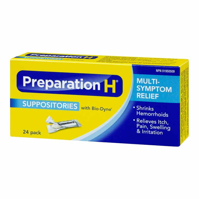 Preparation H Multi Symptom Relief Suppositories 24 Pack