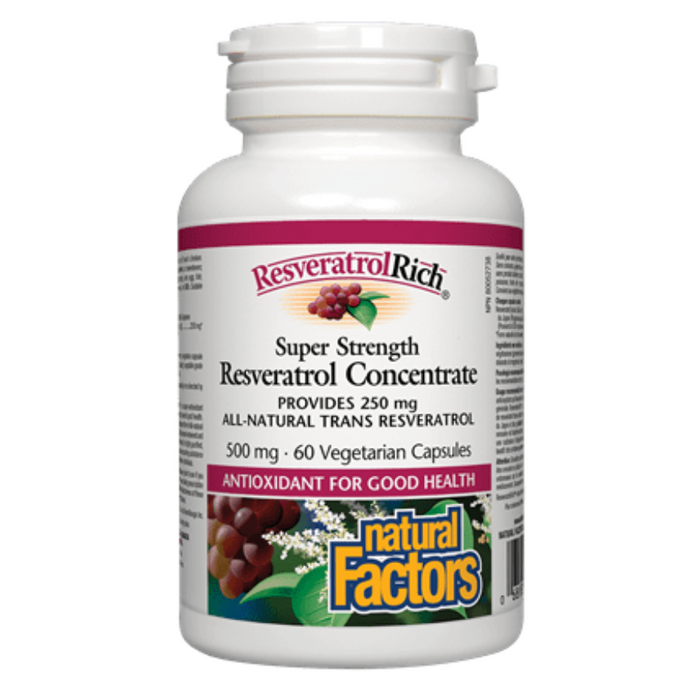 ResveratrolRich 500mg Resveratrol Concentrate 60 Capsules Natural Factors