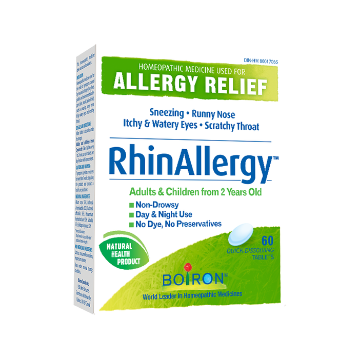 RhinAllergy Homeopathic Allergy Relief 60 Quick Dissolving Tablets Boiron