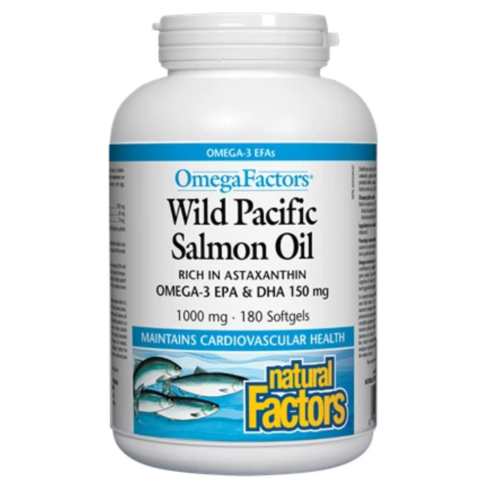 OmegaFactors Wild Pacific Salmon Oil 180 Softgels Natural Factors