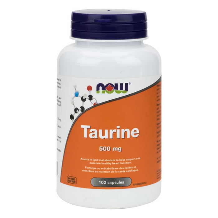 Taurine 500mg 100 Capsules Now Foods