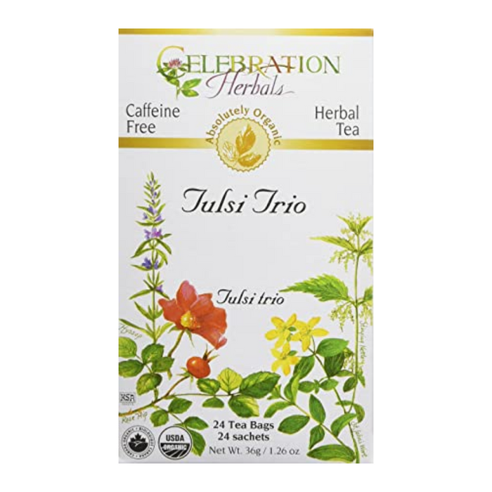 Tulsi Trio Herbal Tea 24 Tea Bags Celebration Herbals
