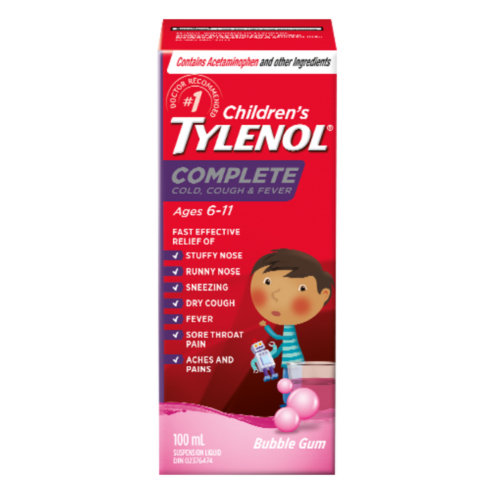 Children's Tylenol Complete Cold, Cough & Fever Bubble Gum Flavour