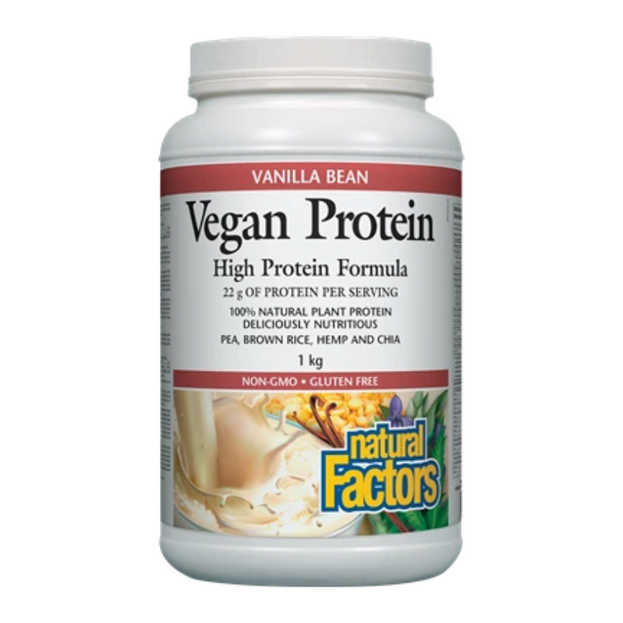 Vegan Protein Vanilla Bean Flavour 1kg Natural Factors