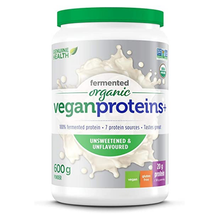 Organic Fermented Vegan Proteins+ Unflavoured 600g Genuine Health