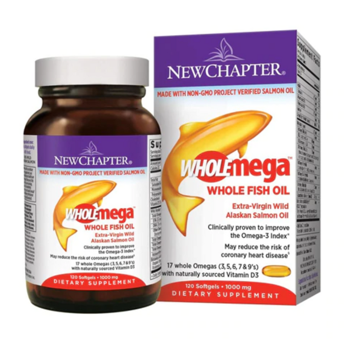 WholeMega Whole Fish Oil 1000mg 120 Softgels New Chapter